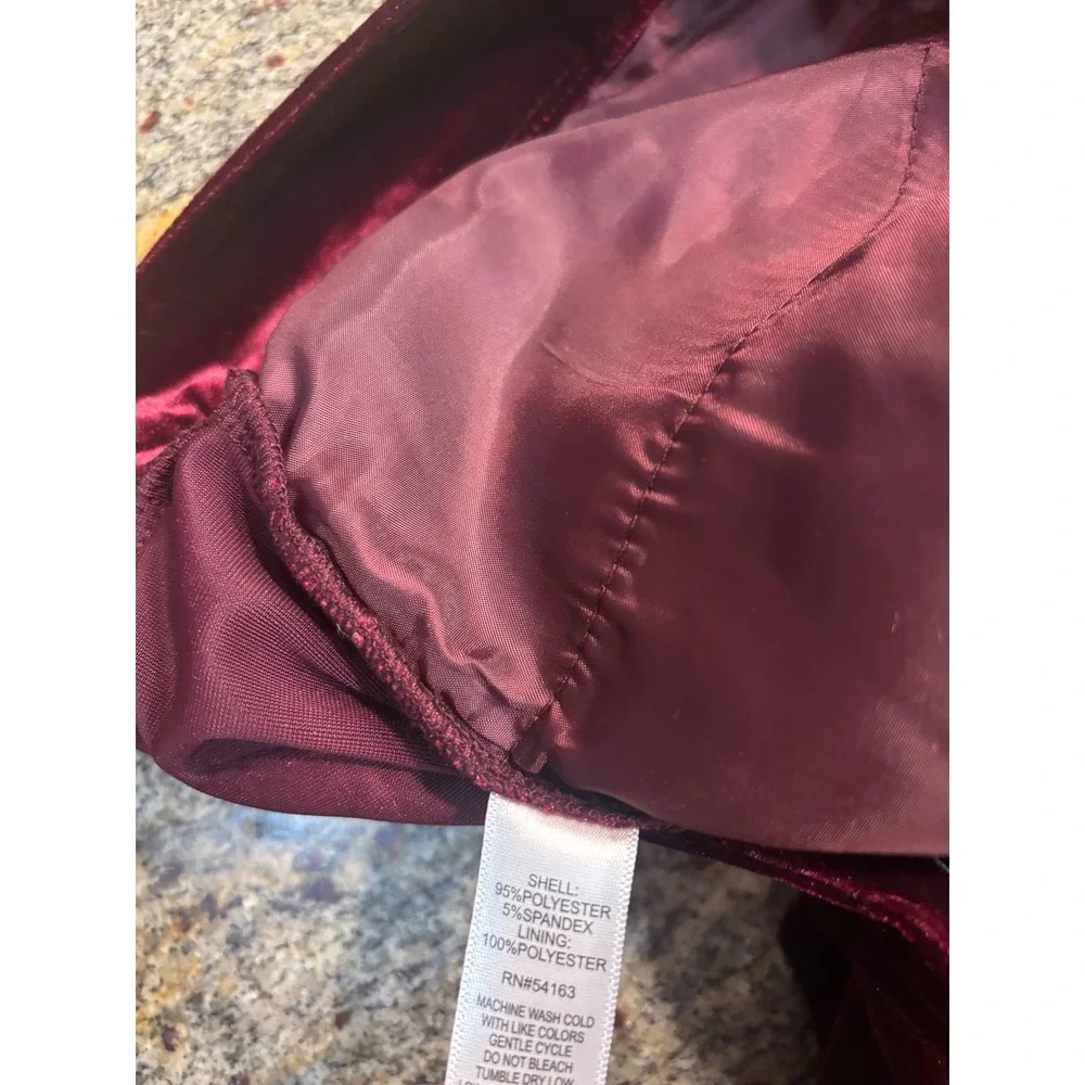NWT MARC NEW YORK Andrew Marc Velour Wide Leg Pants Burgundy Size L‎ MSRP $79